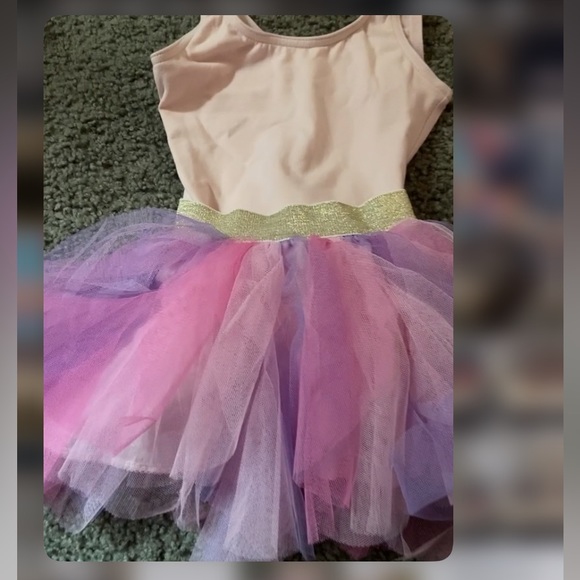 Birthday Princess Multi-Color Tutu skirt Gold Glitter Waist band - Picture 5 of 7